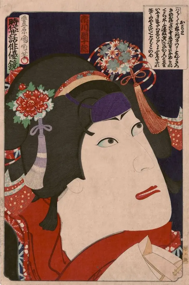 「時代世話俳優鏡」「おみわ」「市川団十郎」
