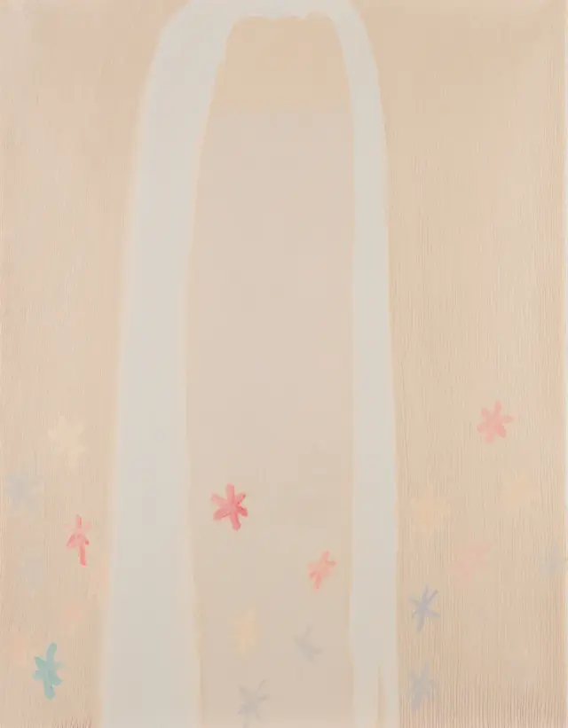《優しい人》2017 H127xW98.8cm、紙に油彩と色鉛筆