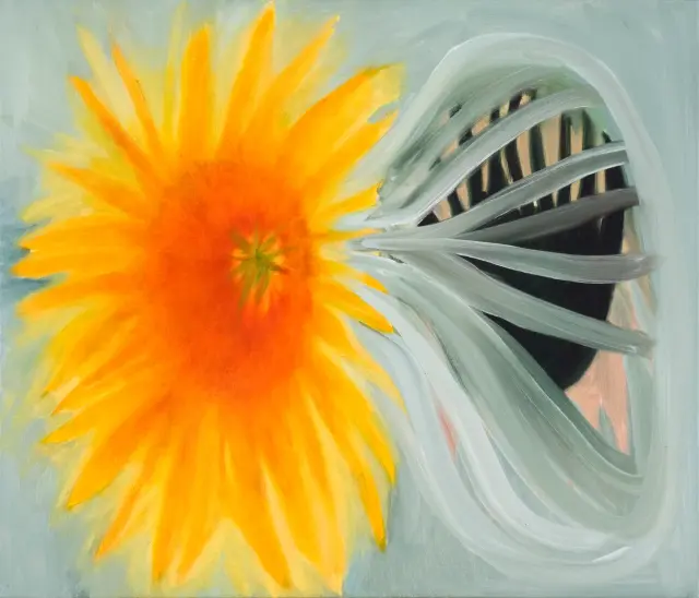 《北風と太陽》2013 H48.5xW53cm、キャンバスに油彩