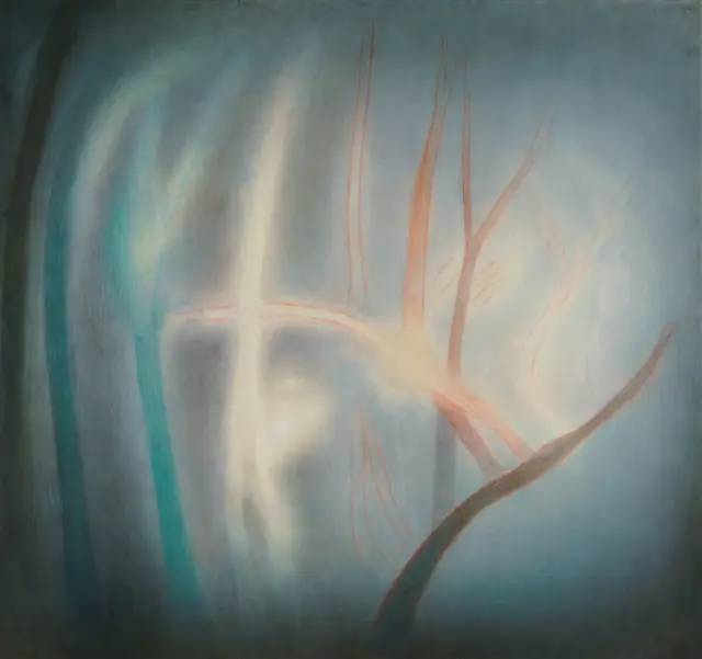 《夜の動作》(2002) 紙に油彩、H115.5xW165cm