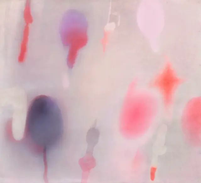 《息で曇る》(2009) 紙に油彩、H155xW169cm