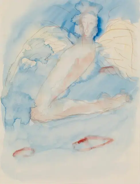 《Untitled》2019、紙に色鉛筆と水彩、H27.5xW21 cm