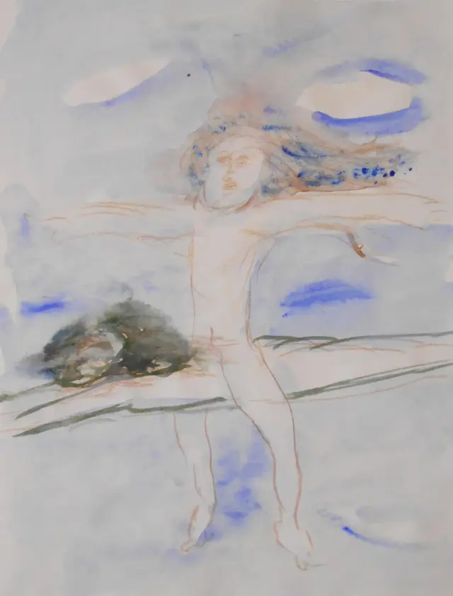 《Untitled》2019、紙に水彩、H27.5xW21 cm