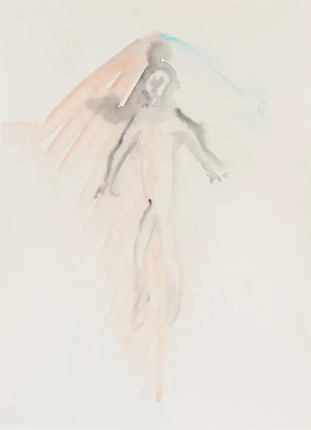 《Untitled》2020、紙に水彩、H26.6xW19.2 cm