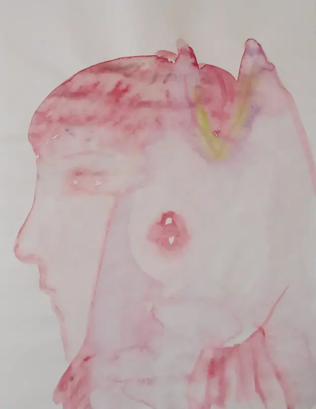 《Untitled》2019、紙に水彩、H27.5xW21 cm
