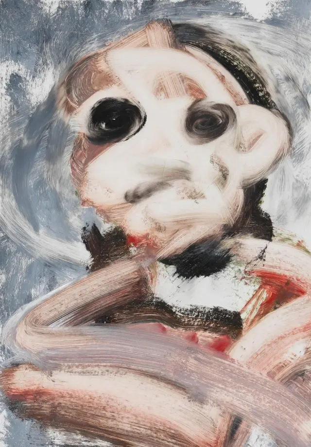 《無題》2016年、紙に油彩、H31.2xW21.8cm