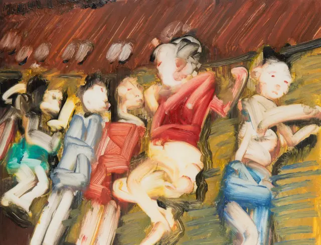 《無題》2015年、紙に油彩、H30xW39cm
