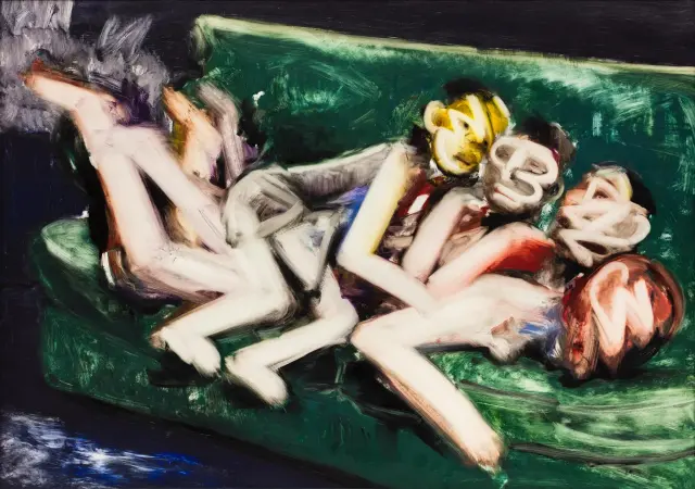 《無題》2016年、紙に油彩、H75xW107cm