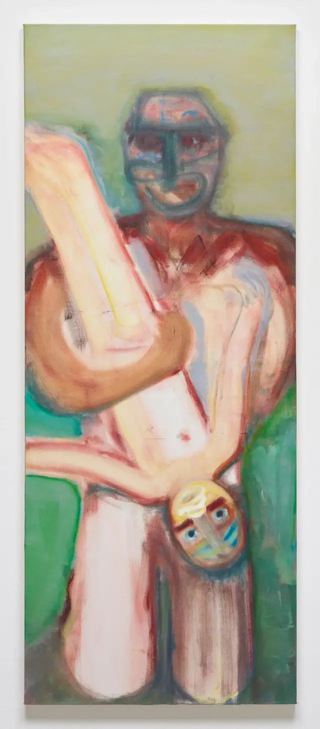 《Untitled》2025年、キャンバスに油彩、H182.5xW73.4cm