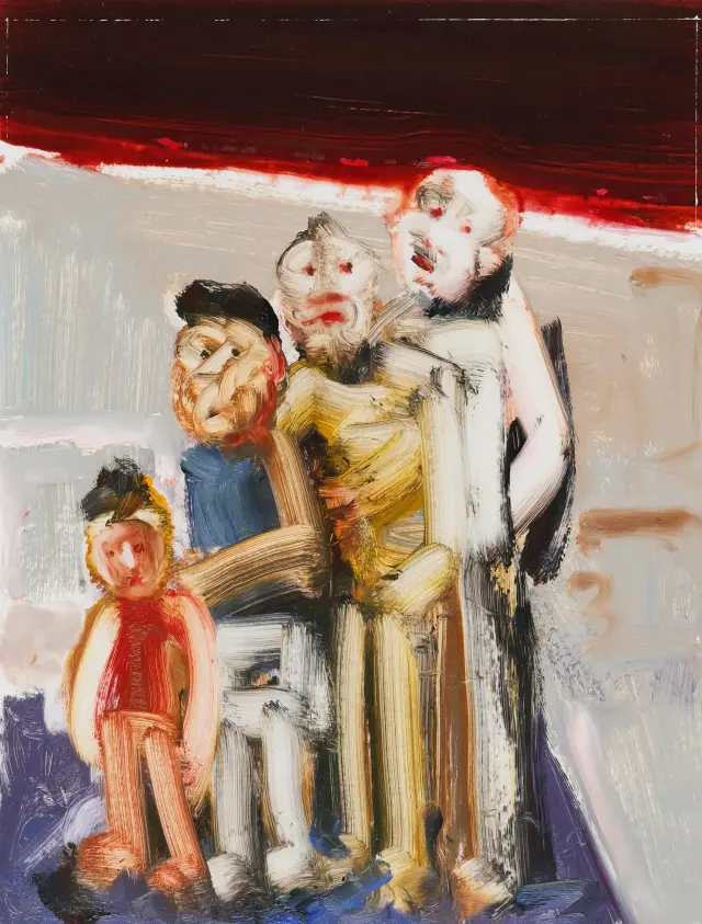 《無題》2016年、紙に油彩、H39xW30cm