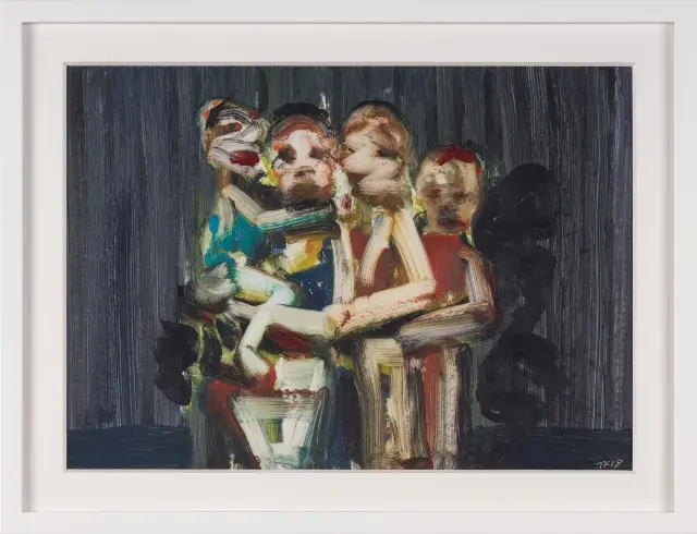 《無題》2018年、紙に油彩、H23.3xW32.8cm