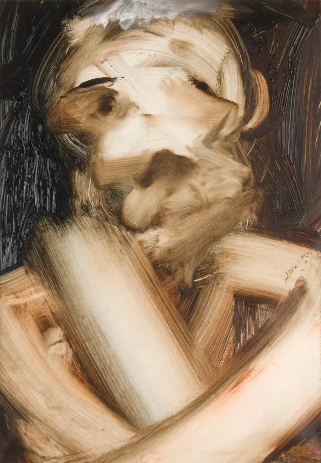 《無題》2016年、紙に油彩、H31.2xW21.8cm