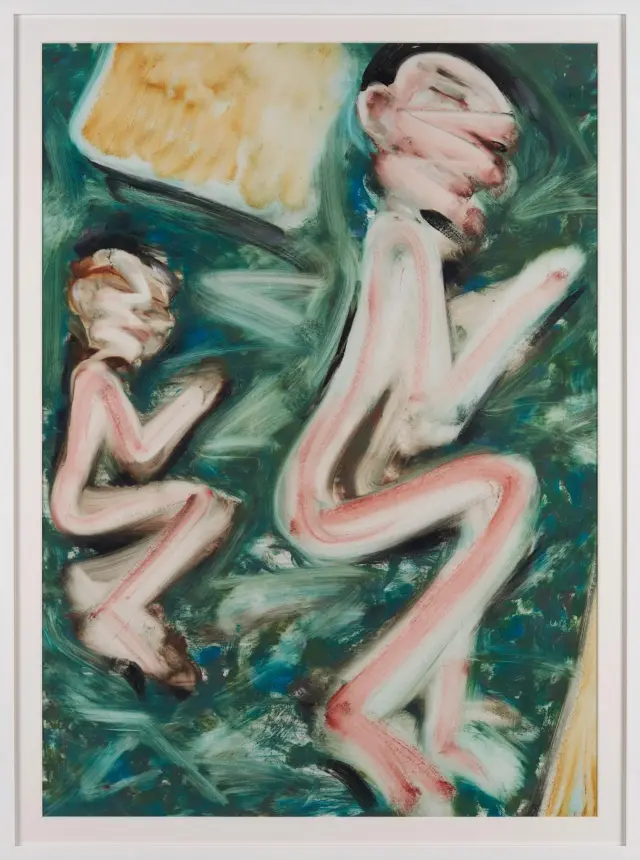 《無題》2018年、紙に油彩、H111xW79cm