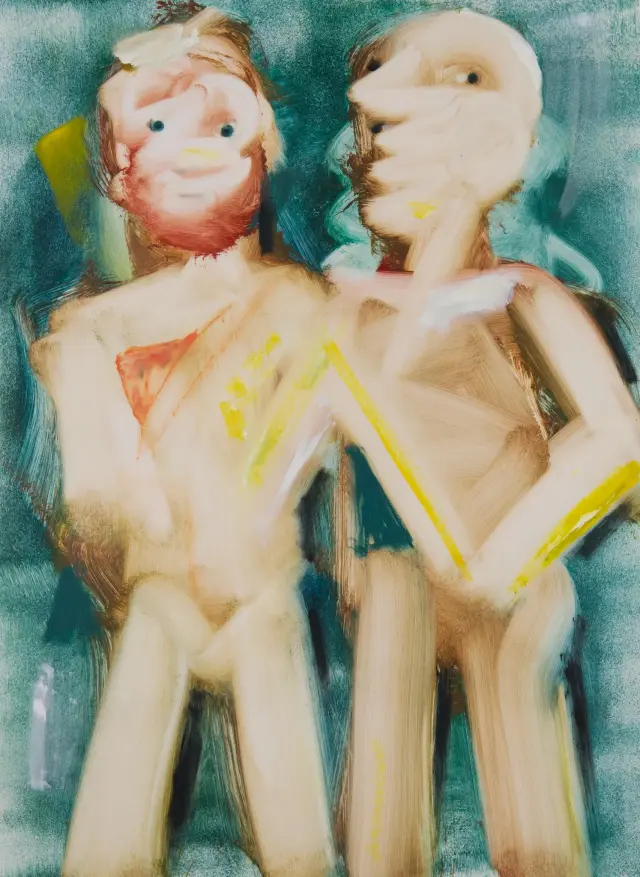 《無題》2015年、紙に油彩、H75.5xW56cm