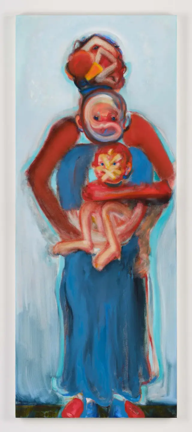 《Untitled (Manzo Minae Hisana no.1)》2022年、キャンバスに油彩、H200xW80.5cm