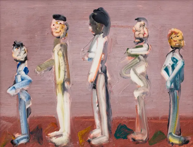 《無題》2016年、紙に油彩、H30xW39cm