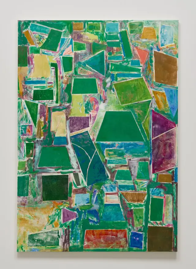 《Open Map (leaf)》2024-25年、キャンバスに油彩、H163×W112 cm