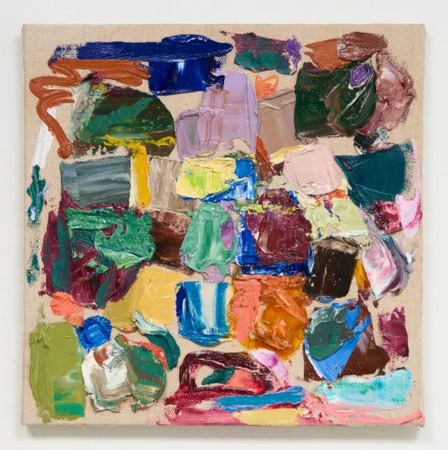《Untitled》2025年、キャンバスに油彩、H33.5xW33.5cm