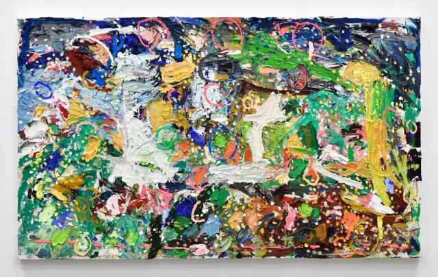 《km》2017-2019年、パネル、キャンバスに油彩、H97.7xW162.2xD3cm