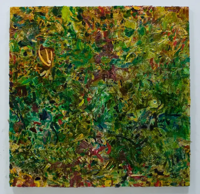 《paddle, wash（直進）》2008年、キャンバスに油彩、H131.5×W131.5cm