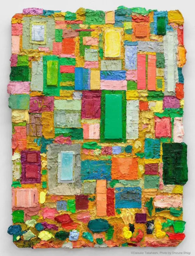 《無題（ワタシサシガタカハシ）》2011-2014年、パネルに油彩、H104xW77cm