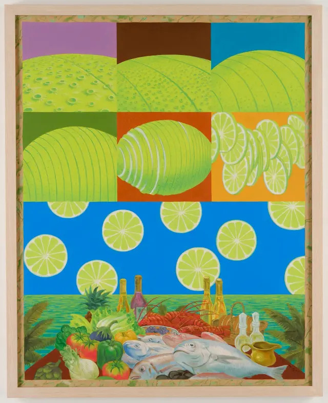 《レモン・ムーン》(1975) キャンバスに油彩 H100xW80cm / Lemon Moon (1975) Oil on canvas, H100xW80cm