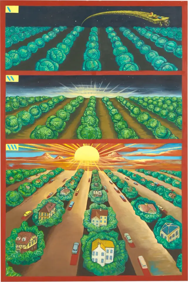 《キャベツハウス》(1997) キャンバスに油彩 / Cabbage House (1997) Oil on canvas H194xW130.3cm
