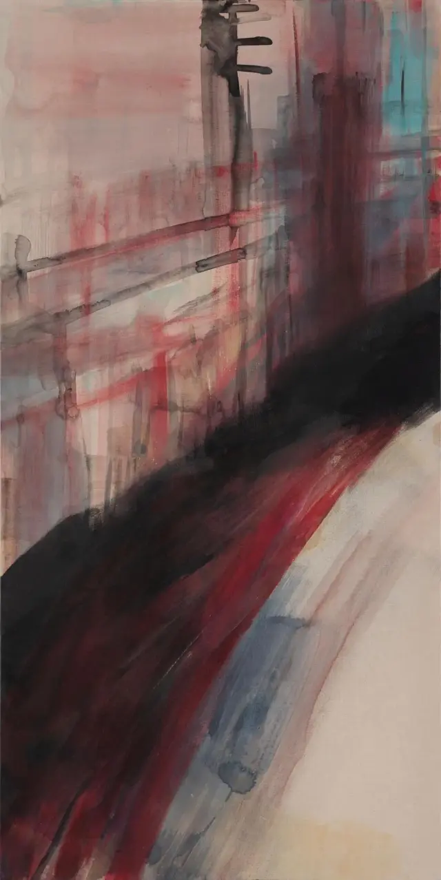 《View, A River, No.07, 2022》2022 / H194×W97cm、顔料、アクリル、その他、キャンバス