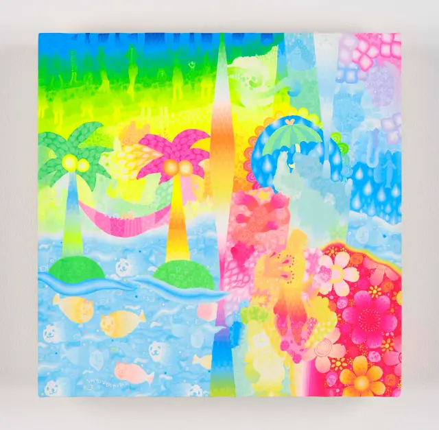 できやよい《Untitled》(2021) / H30xW30cm パネルにアクリル絵具