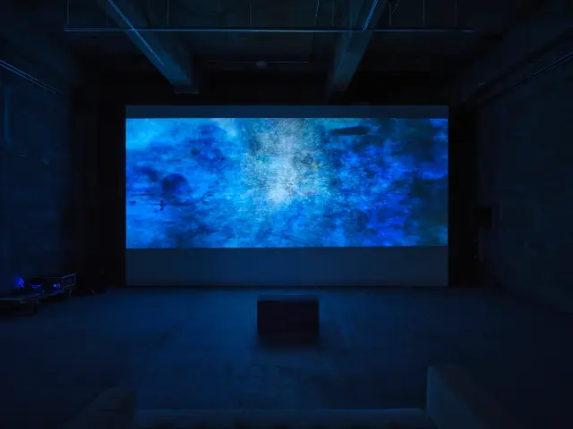 《Anti-cosmos》2022年、4K DCP、16min / 「Collage and Anti-cosmos」展示風景、ANOMALY、東京、2023年 撮影：三嶋一路