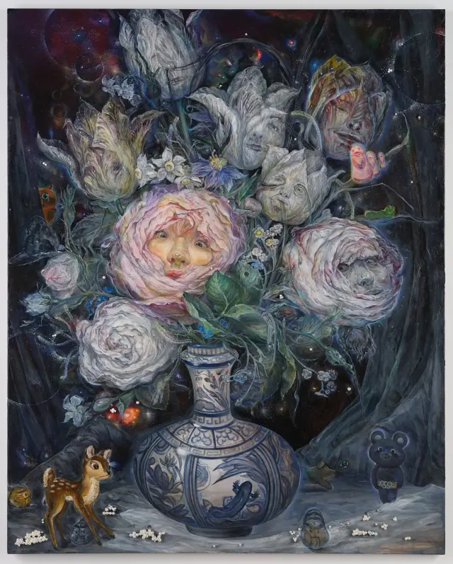 《地球(テラ)に一つだけの花》 (2015 / 2020) キャンバスに油彩 / The Only Flower on Terra (2015 / 2020) Oil on canvas, H162xW130cm