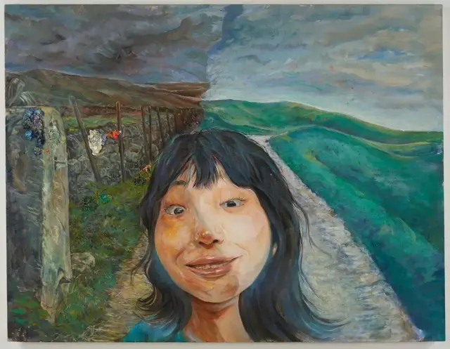 《私クロスオーバー！》 (2019) キャンバスに油彩 / Self-portrait in cross over! (2019) Oil on canvas / H112xW145.5cm