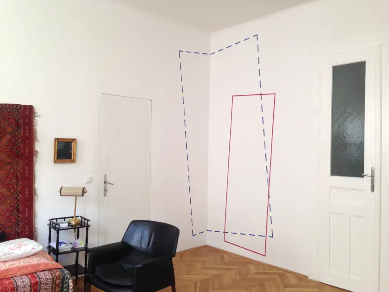 "Türen/Doors" Acrylic on wall, Height 220 cm, 2015