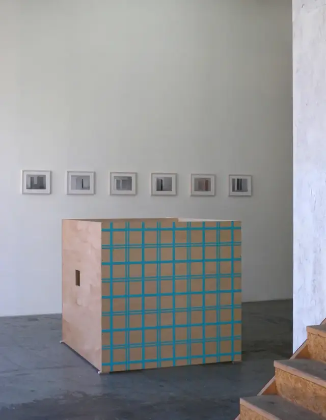"1:2"Plywood, paint, 116 x 120 x 176,5 cm, Installation view at Aoyama Meguro, Tokyo