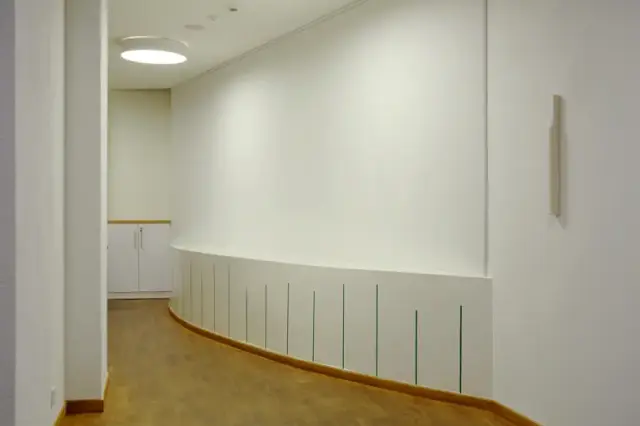 "Untitled" Paint on wall, Height 70 cm, Exhibition "minimum maximum" (Curated by Jacek Malinowski) at Austrian Cultural Forum Warsaw, PL, 2014