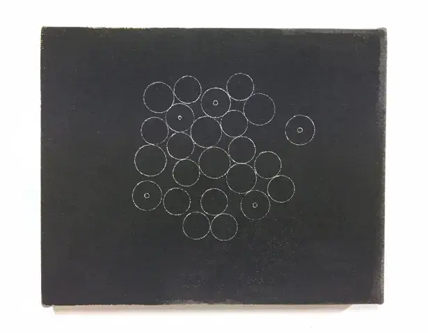 "cash flow (2015.8.9)" 2015, acrylic and ink on canvas, 22×27.3cm