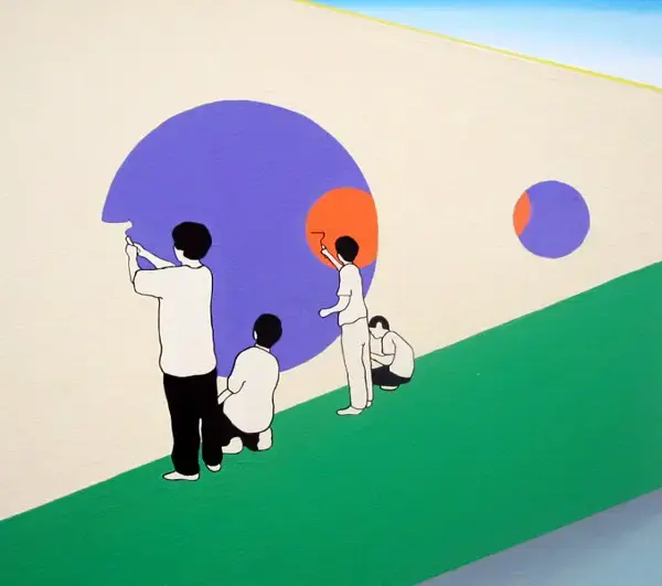 "painters" 2006, acrylic on canvas, 32.5×40cm (each)