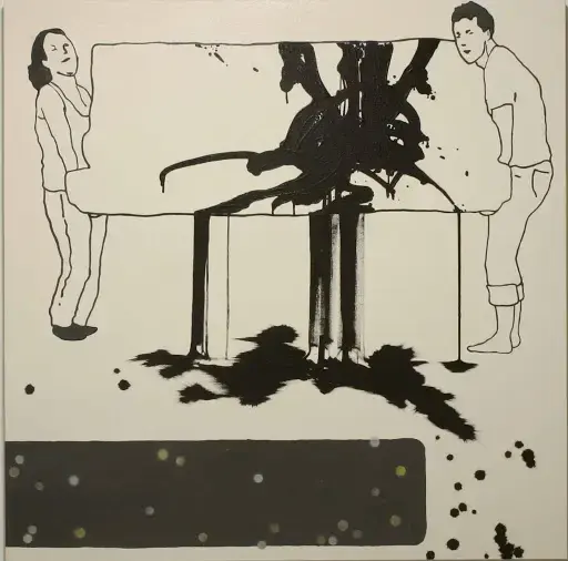 "treasure ver.3" 2006, acrylic and oil-base house paint on canvas, 150×150cm