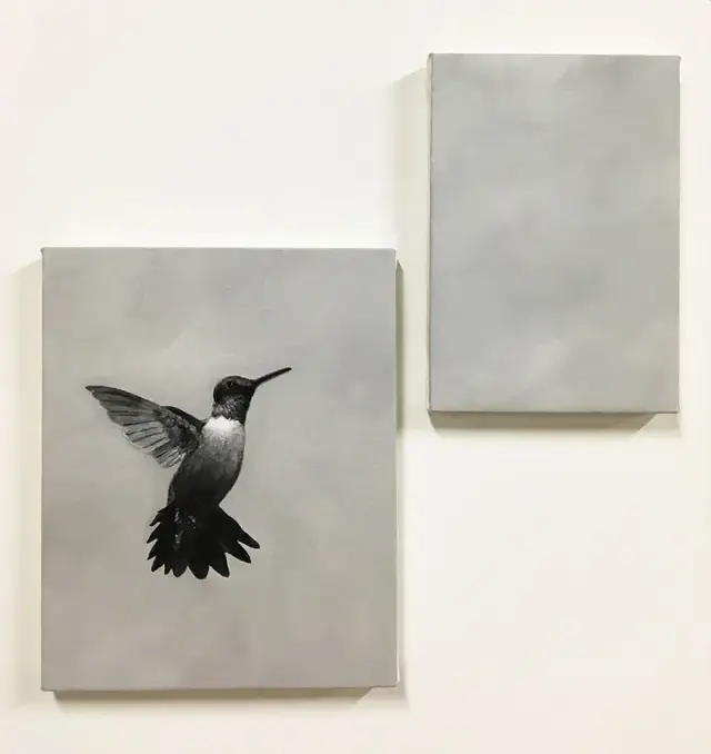 "Gray Scale" 2018, oil on canvas, 27.3×22cm / 22.7×15.8cm