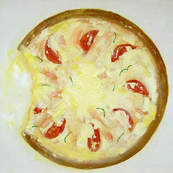 "pizza" 2010, acrylic and oil on canvas, 30×30cm (each)