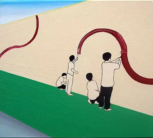 "painters" 2006, acrylic on canvas, 32.5×40cm (each)