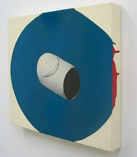 "paint can" 2006, acrylic and oil-base house paint on canvas, 32.5×40cm