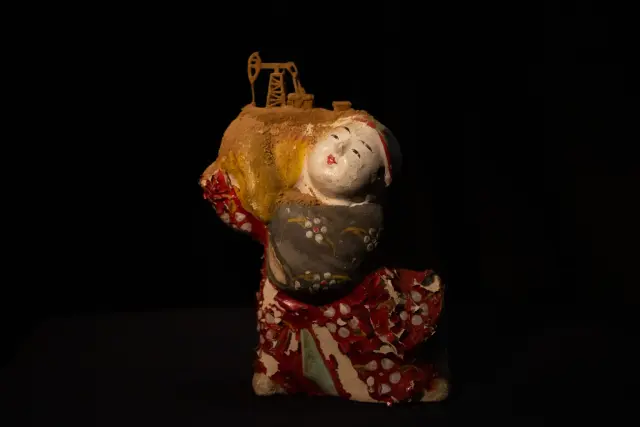 「土人形 繁盛」 “-clay doll- prosperity”